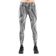 WOMEN'S MID-RISE PRINT 7/8 COMPRESSION TIGHT - WHC/WHT - OntarioSwimHub